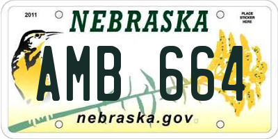 NE license plate AMB664