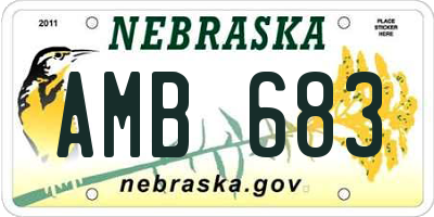 NE license plate AMB683