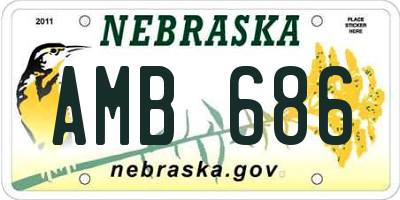 NE license plate AMB686