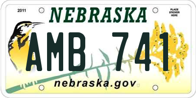 NE license plate AMB741