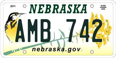 NE license plate AMB742