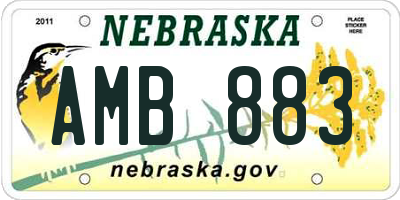 NE license plate AMB883