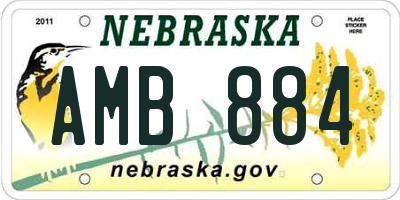 NE license plate AMB884