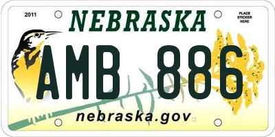 NE license plate AMB886