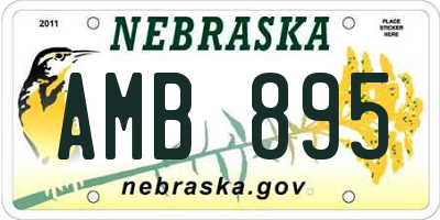 NE license plate AMB895