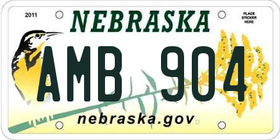 NE license plate AMB904
