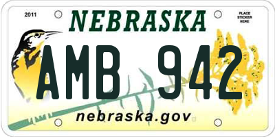 NE license plate AMB942