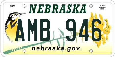 NE license plate AMB946
