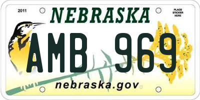 NE license plate AMB969