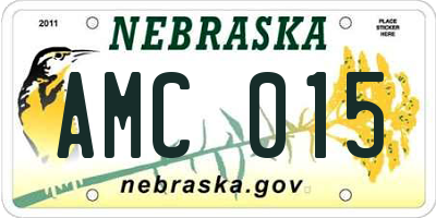 NE license plate AMC015