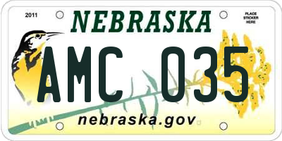 NE license plate AMC035