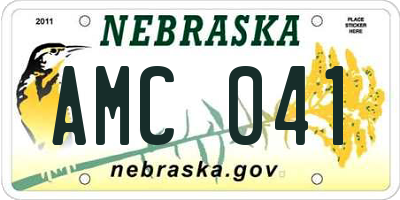 NE license plate AMC041