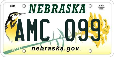 NE license plate AMC099