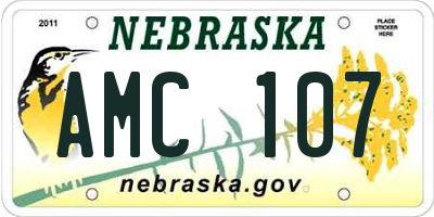 NE license plate AMC107