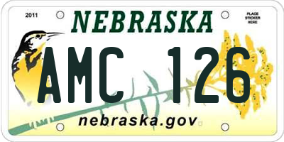 NE license plate AMC126