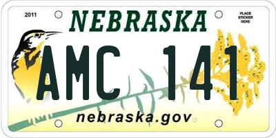 NE license plate AMC141