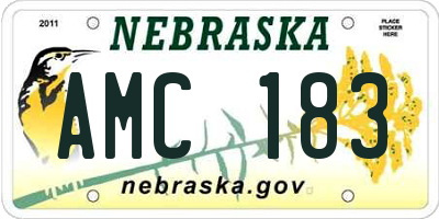 NE license plate AMC183