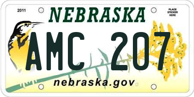 NE license plate AMC207