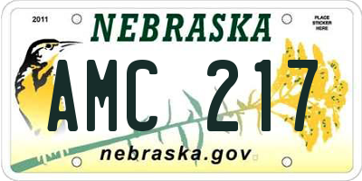 NE license plate AMC217