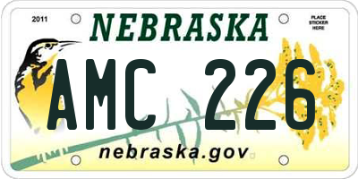 NE license plate AMC226