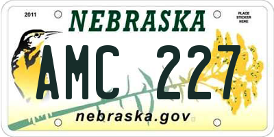 NE license plate AMC227