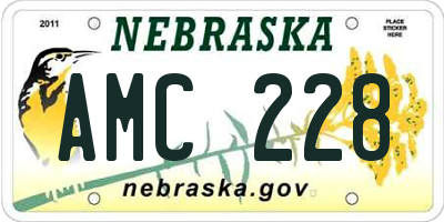 NE license plate AMC228