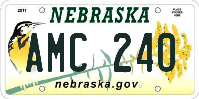 NE license plate AMC240