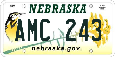 NE license plate AMC243