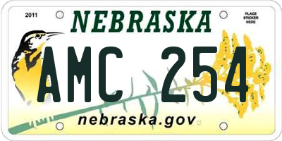NE license plate AMC254