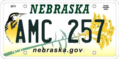 NE license plate AMC257
