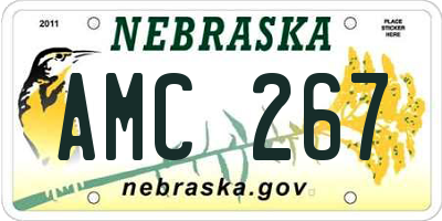 NE license plate AMC267