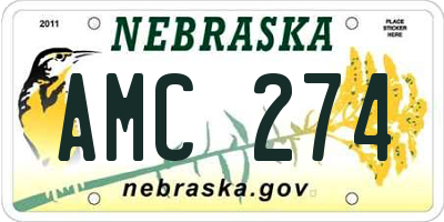 NE license plate AMC274