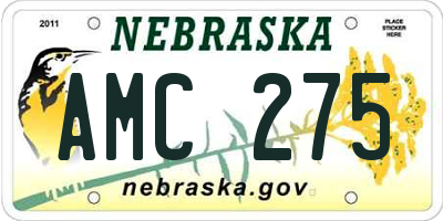 NE license plate AMC275