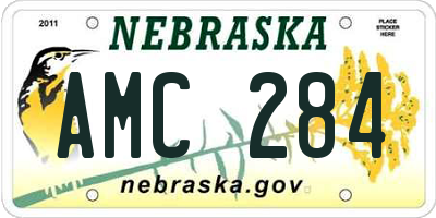NE license plate AMC284