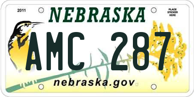 NE license plate AMC287