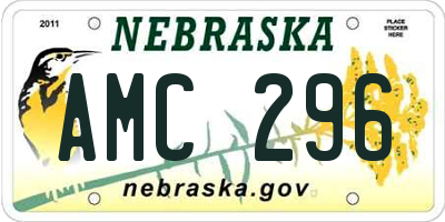 NE license plate AMC296