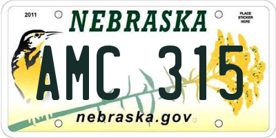 NE license plate AMC315