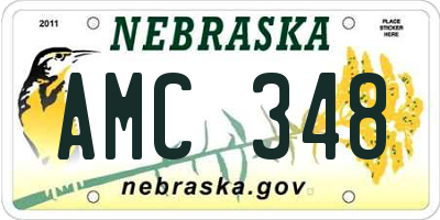 NE license plate AMC348