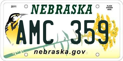 NE license plate AMC359