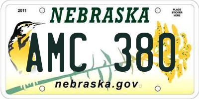 NE license plate AMC380
