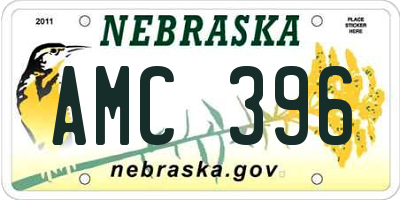 NE license plate AMC396