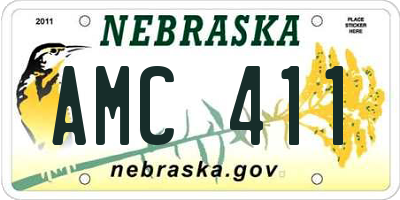 NE license plate AMC411