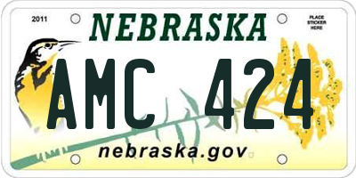 NE license plate AMC424