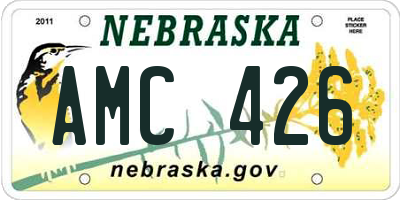 NE license plate AMC426