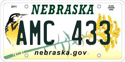 NE license plate AMC433