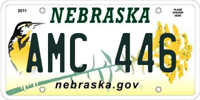 NE license plate AMC446