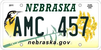 NE license plate AMC457