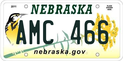 NE license plate AMC466