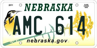 NE license plate AMC614