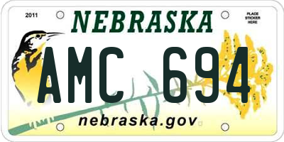 NE license plate AMC694